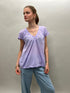 Rabens Saloner cotton v-neck top dipsy violet